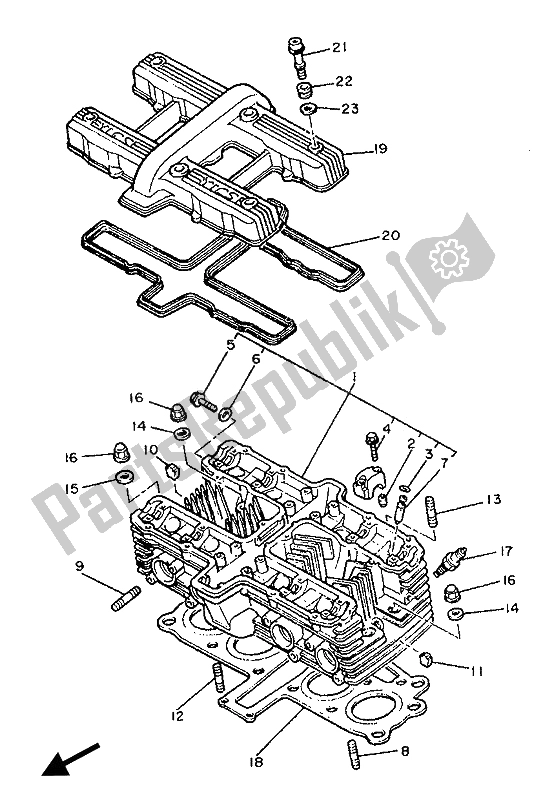 Toutes les pièces pour le Culasse du Yamaha XJ 900 1990