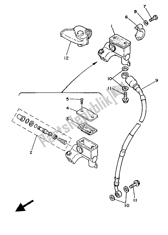 Toutes les pièces pour le Maître-cylindre Avant du Yamaha YZ 125 1986