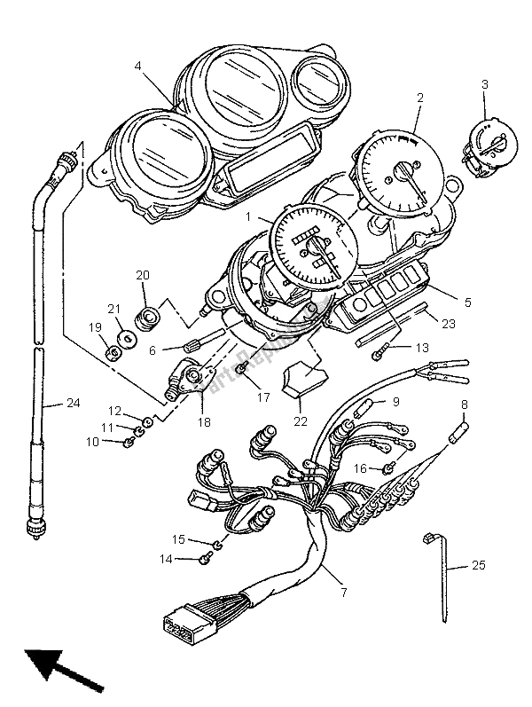 Alle onderdelen voor de Meter van de Yamaha YZF 1000R Thunderrace 1998