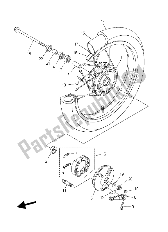 All parts for the Front Wheel (sw) of the Yamaha TT R 125 SW LW 2006