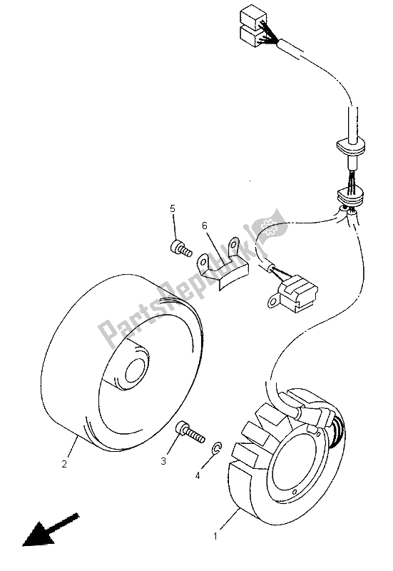 All parts for the Generator of the Yamaha TDM 850 1996