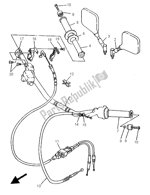 Toutes les pièces pour le Poignée Et Câble De Direction du Yamaha TDR 125 1997