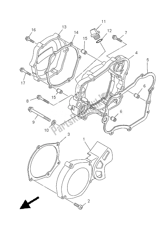 Tutte le parti per il Coperchio Del Carter 1 del Yamaha YZ 85 LW 2013