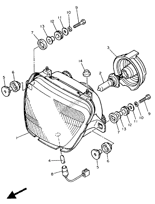 Toutes les pièces pour le Alterné (phare) (pour Fi) du Yamaha FJ 1200A 1991