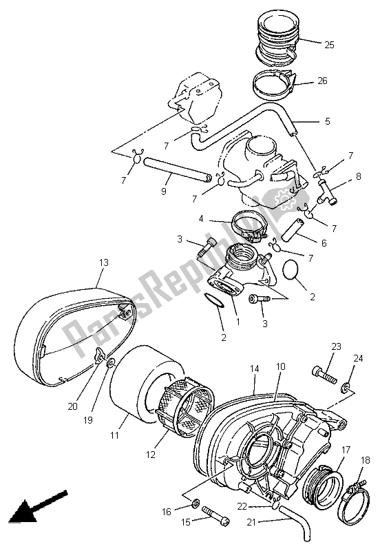 Wszystkie części do Wlot Yamaha XV 125 Virago 1998