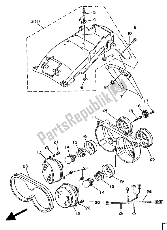 Todas las partes para Alternativo (fander-faro) (para Dk-gr-no) de Yamaha TDM 850 1994