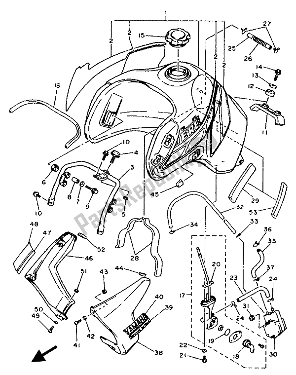 Tutte le parti per il Serbatoio Di Carburante del Yamaha XTZ 660 Tenere 1992