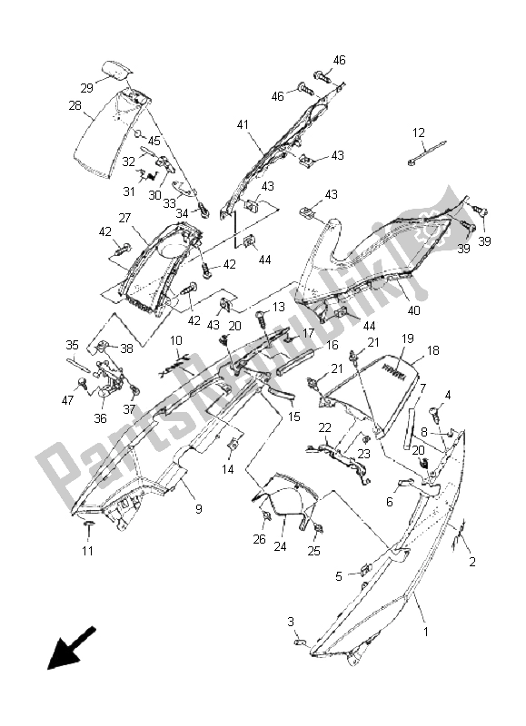 Todas las partes para Cubierta Lateral de Yamaha XP 500A T MAX 2009