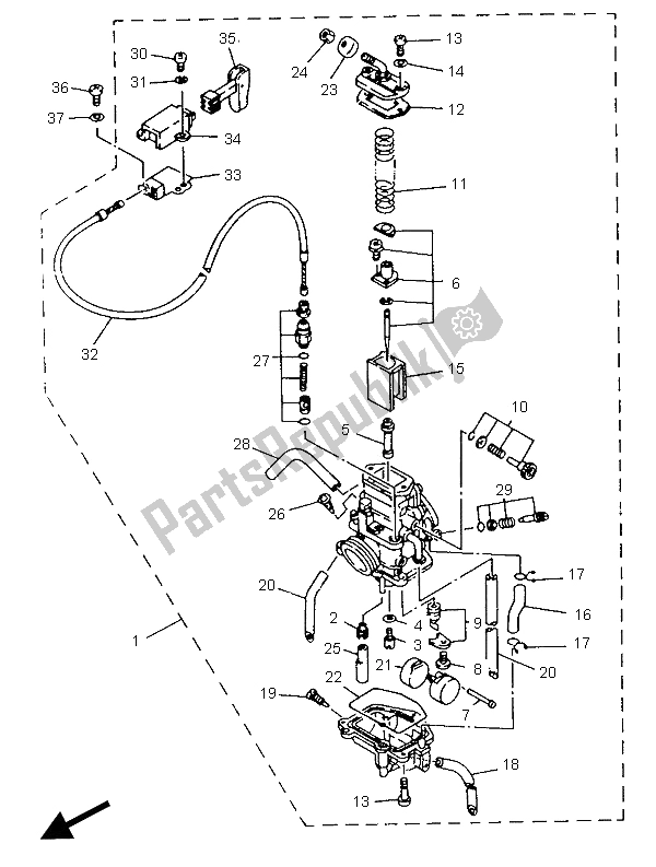 Tutte le parti per il Carburatore del Yamaha TZR 125 1995