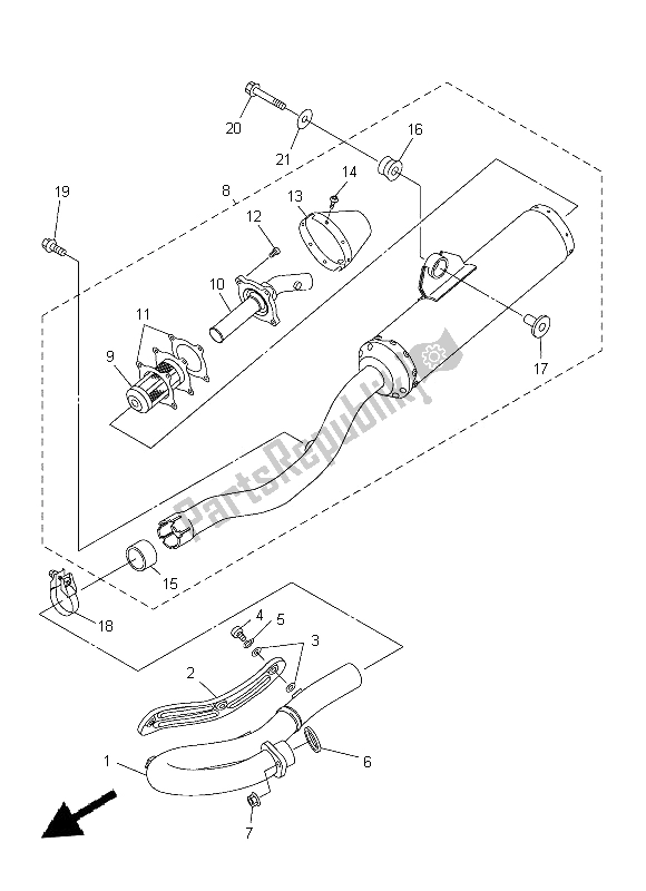 All parts for the Exhaust of the Yamaha WR 250F 2014