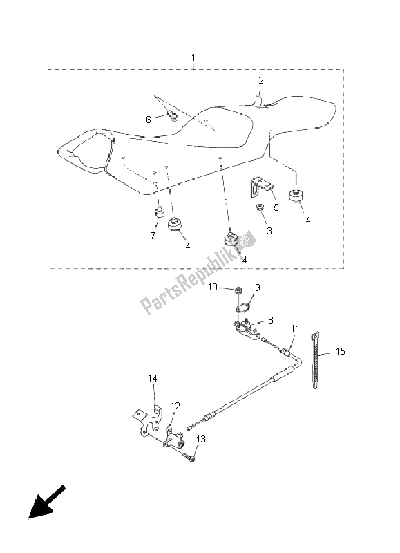 All parts for the Seat of the Yamaha FZ6 S 600 2005