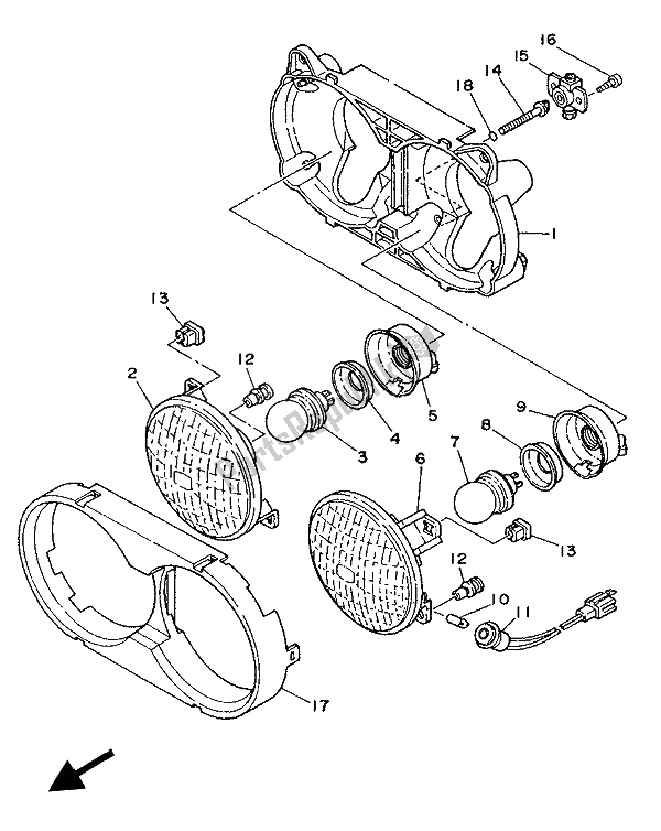 Todas las partes para Alternativo (faro) de Yamaha XTZ 750 Supertenere 1994