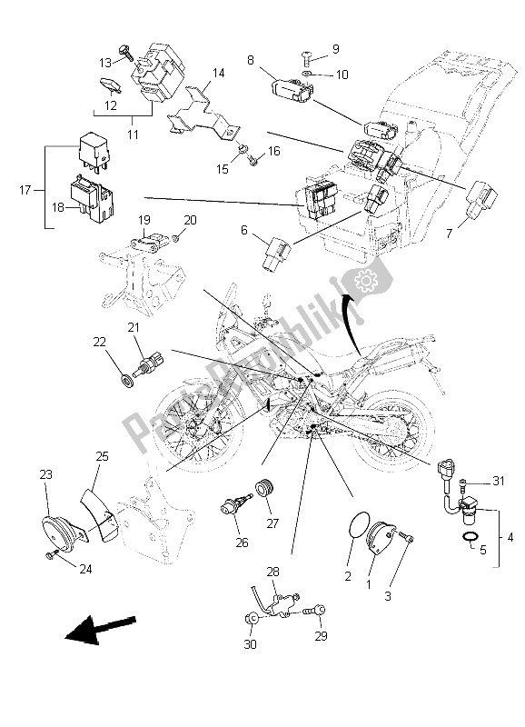 All parts for the Electrical 2 of the Yamaha XT 660Z Tenere 2009