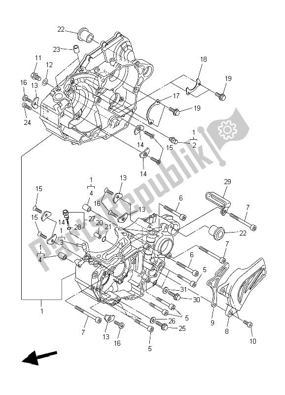 All parts for the Crankcase of the Yamaha YZ 450F 2006