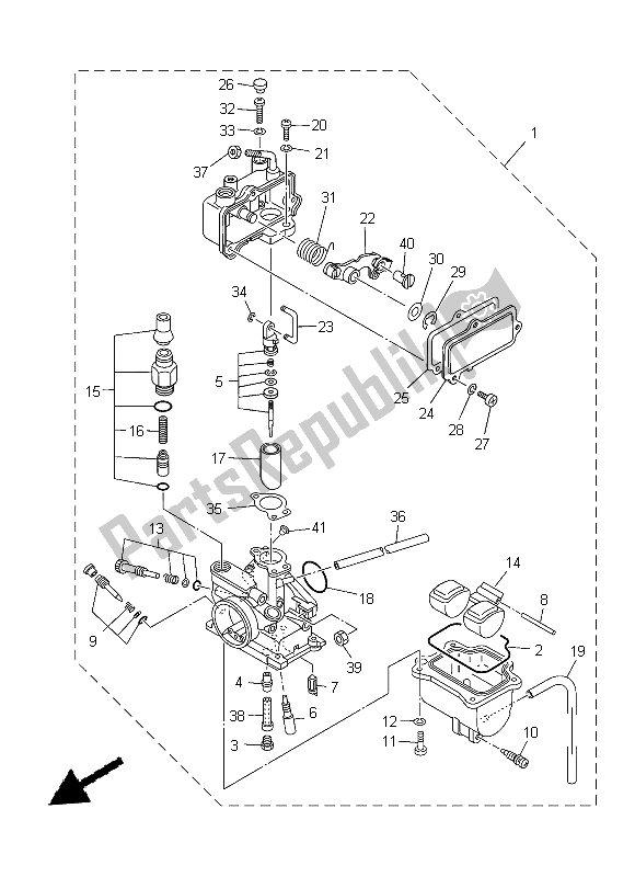 Todas las partes para Carburador de Yamaha TT R 110E 2015