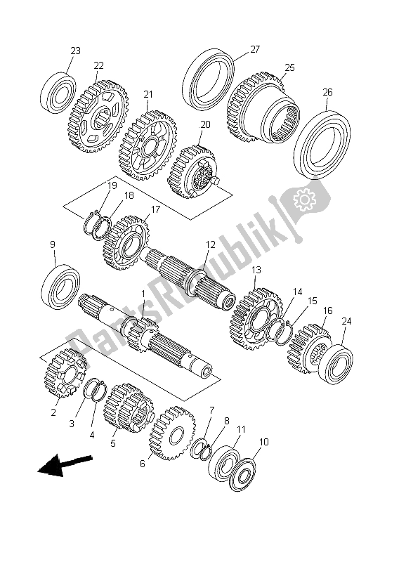 All parts for the Transmission of the Yamaha XVS 1100 Dragstar 2002