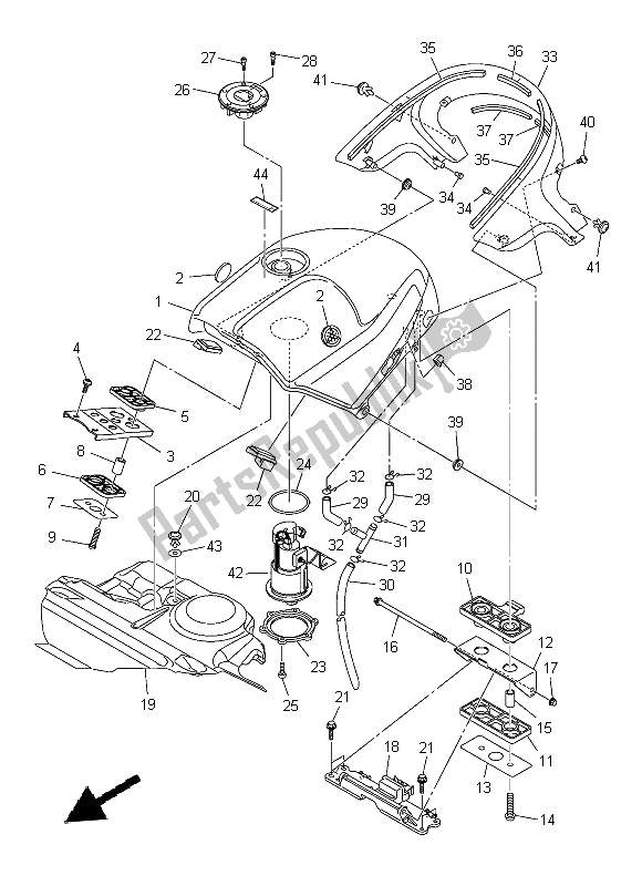 Tutte le parti per il Serbatoio Di Carburante del Yamaha FJR 1300A 2014