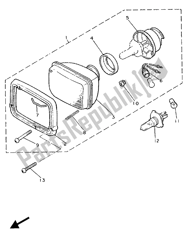 Toutes les pièces pour le Phare du Yamaha XJ 900F 1989