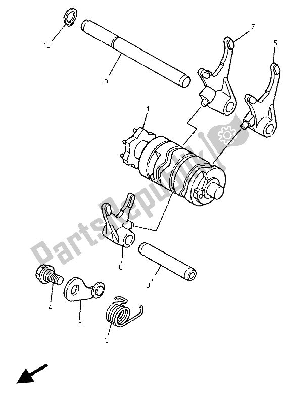 Todas as partes de Shift Cam E Garfo do Yamaha TZR 125 1997