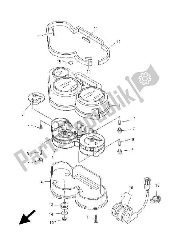 All parts for the Meter of the Yamaha TDM 850 2001