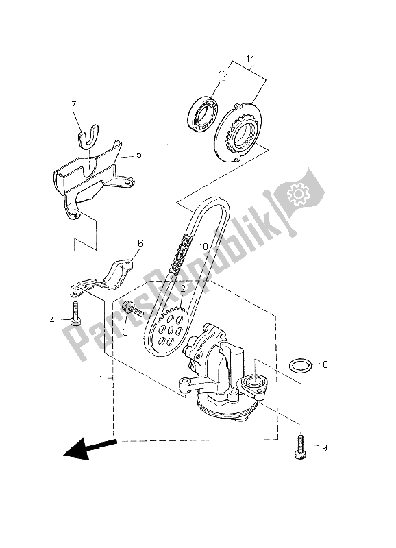 Alle onderdelen voor de Oliepomp van de Yamaha XJ 900S Diversion 2002