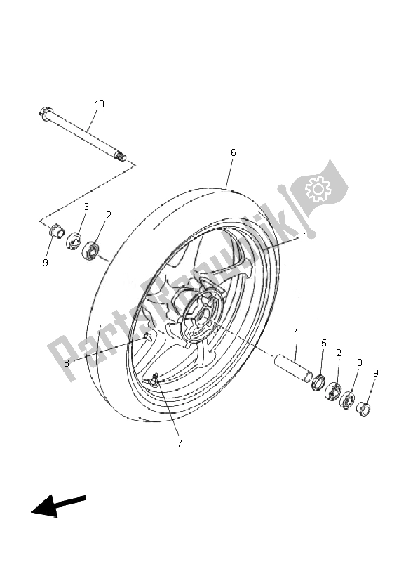 Tutte le parti per il Ruota Anteriore del Yamaha XJ6N 600 2010