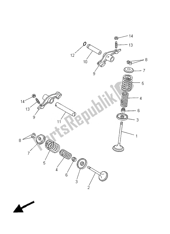 Todas las partes para Válvula de Yamaha YFM 250R Raptor 2013