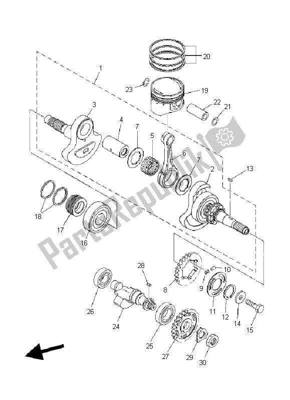 Tutte le parti per il Albero Motore E Pistone del Yamaha YFM 350X Wolverine 2X4 2008