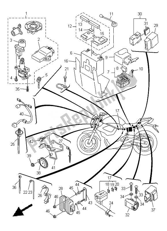 All parts for the Electrical 2 of the Yamaha XJ 6N 600 2014