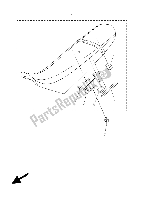 All parts for the Seat of the Yamaha WR 250R 2015