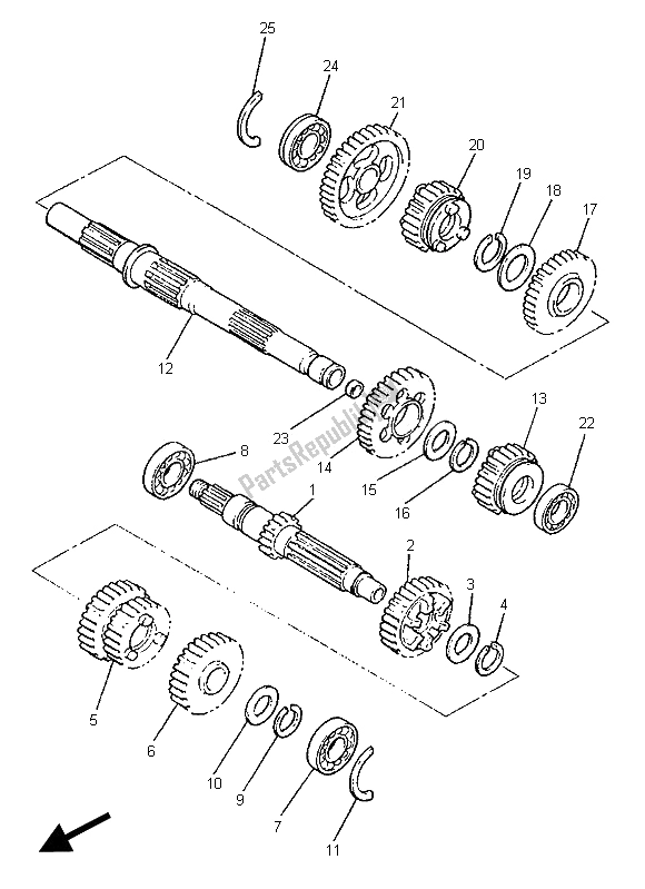 Todas las partes para Transmisión de Yamaha XVZ 1300 Royalstar 1996