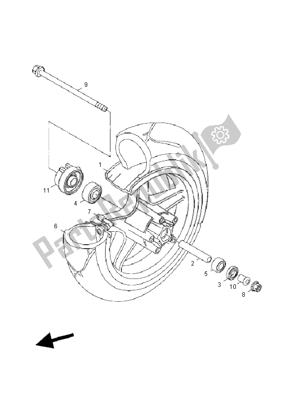 Todas as partes de Roda Da Frente do Yamaha YW 125 BWS 2010