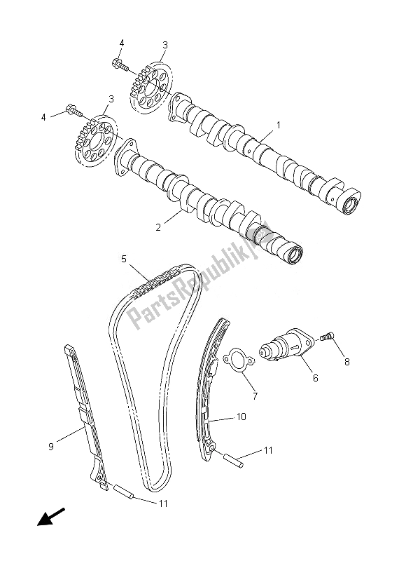 Tutte le parti per il Albero A Camme E Catena del Yamaha FZ8 SA 800 2013