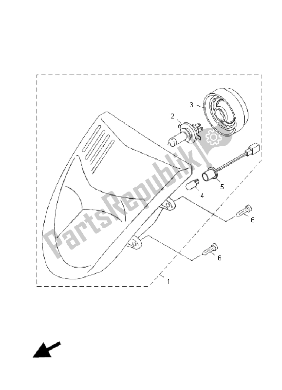 All parts for the Headlight of the Yamaha XC 125E Vity 2008