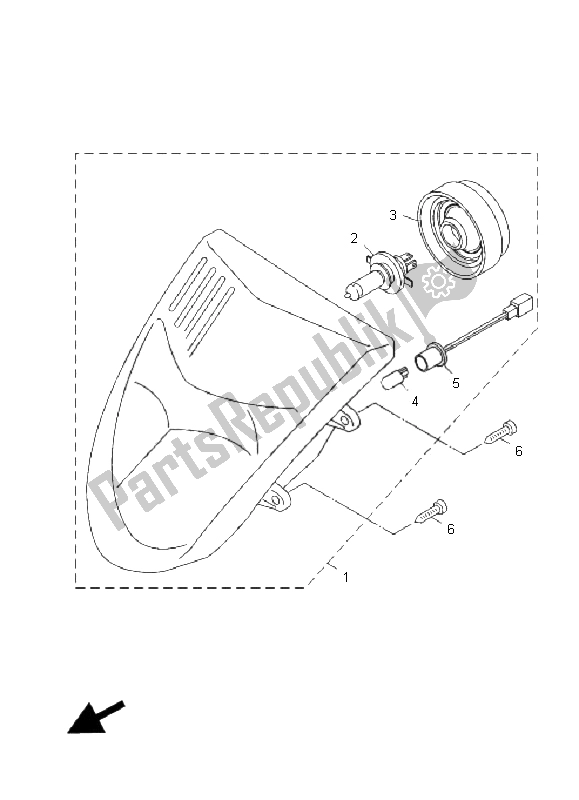 Alle onderdelen voor de Koplamp van de Yamaha XC 125E Vity 2008