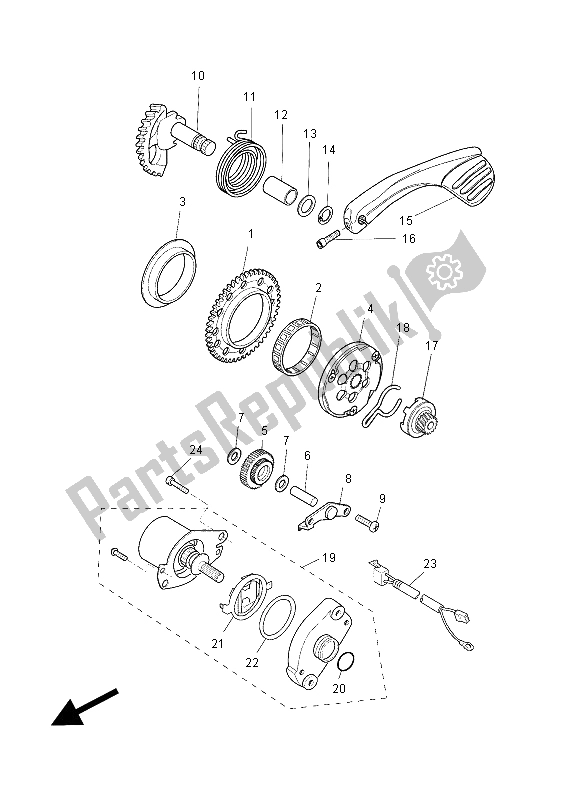 All parts for the Starter of the Yamaha YQ 50L Aerox 50 TH Anniversary 2012