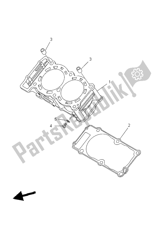 All parts for the Cylinder of the Yamaha TDM 900 2009