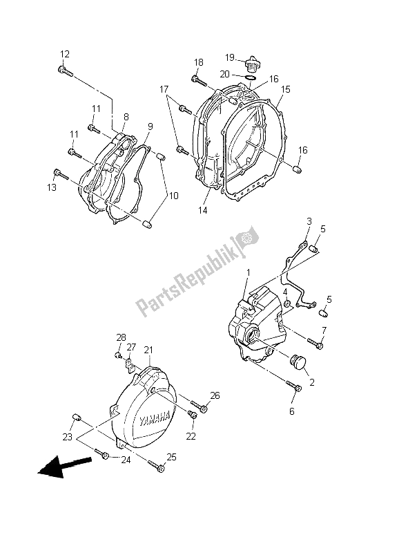 Todas las partes para Tapa Del Cárter 1 de Yamaha FZS 600 Fazer 2002