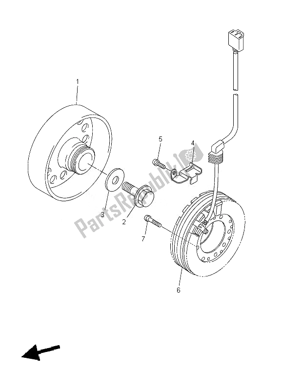 All parts for the Generator of the Yamaha YZF R6 600 2007