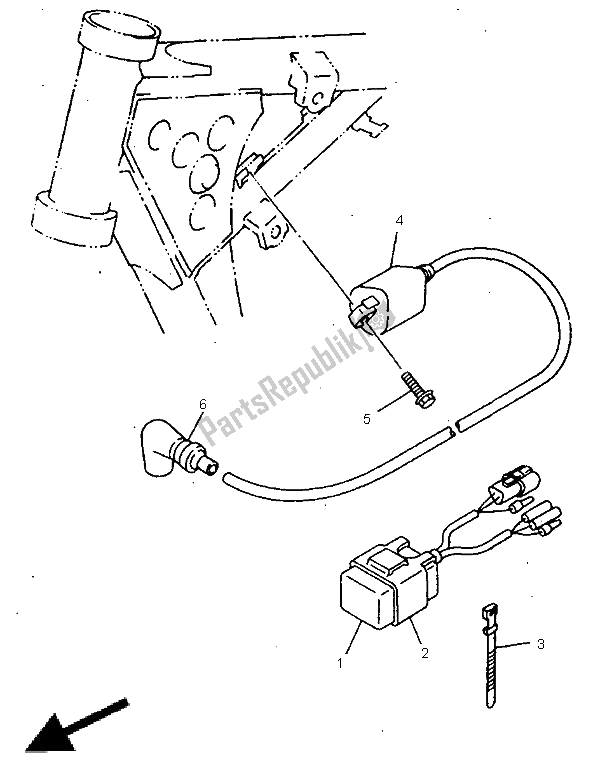 Wszystkie części do Elektryczny 1 Yamaha YZ 80 LC 1999