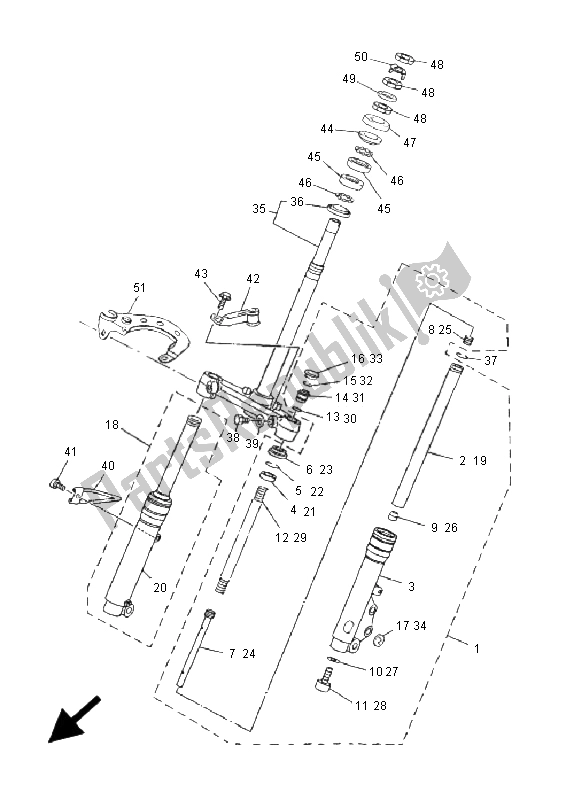 Tutte le parti per il Forcella Anteriore del Yamaha YN 50R Neos 2006