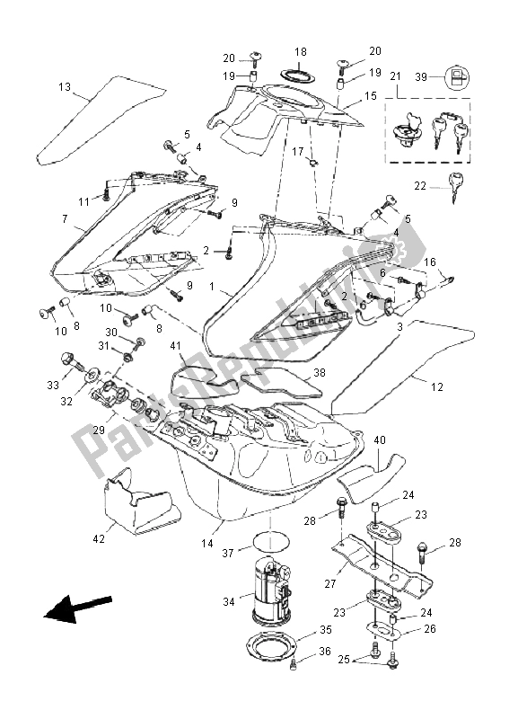 Tutte le parti per il Serbatoio Di Carburante del Yamaha WR 125X 2011