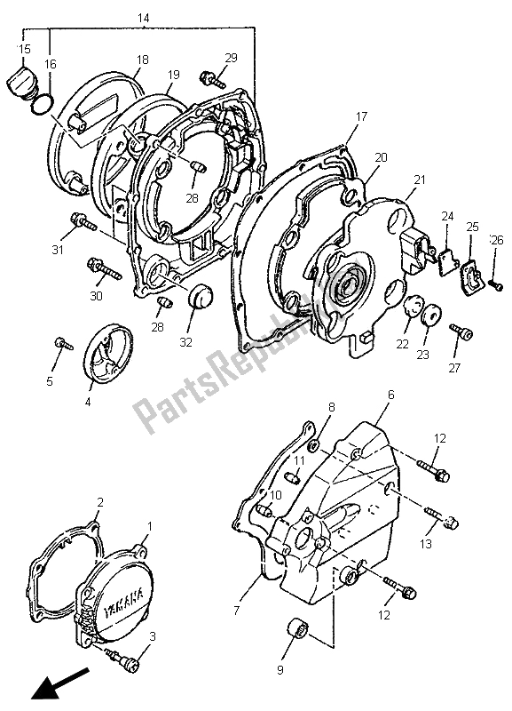 Tutte le parti per il Coperchio Del Carter 1 del Yamaha XJR 1200 1996