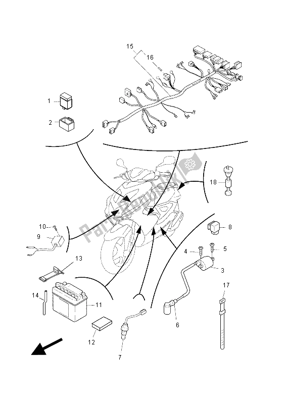 All parts for the Electrical 2 of the Yamaha NS 50 Aerox 2014