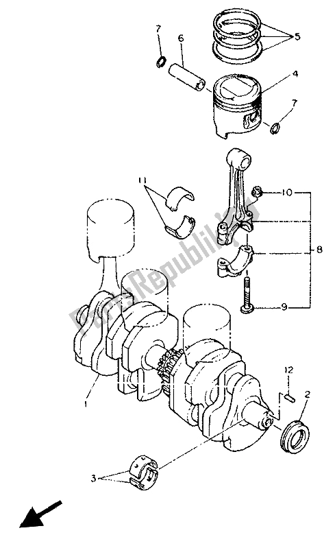 Tutte le parti per il Albero Motore E Pistone del Yamaha XJ 600S Diversion 1993