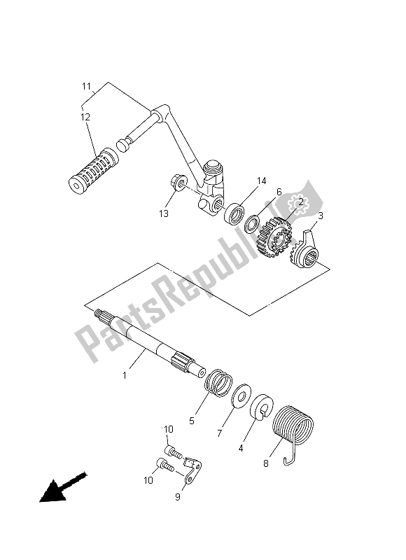 All parts for the Starter of the Yamaha T 135 FI Crypton X 2014