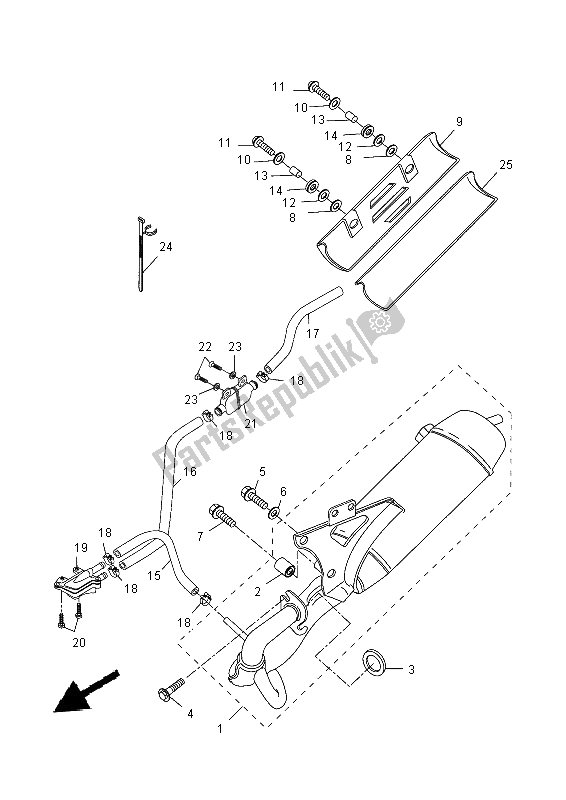 Toutes les pièces pour le échappement du Yamaha CW 50 2014