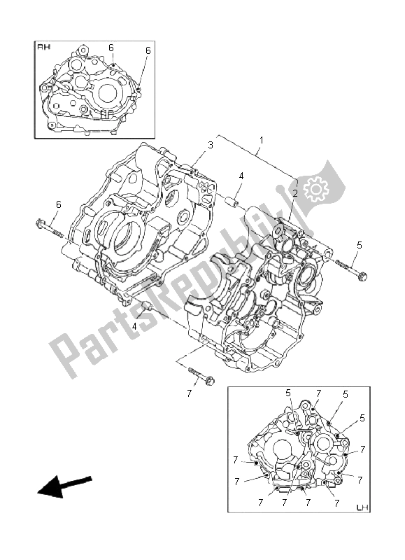 All parts for the Crankcase of the Yamaha T 135 FI Crypton X 2011