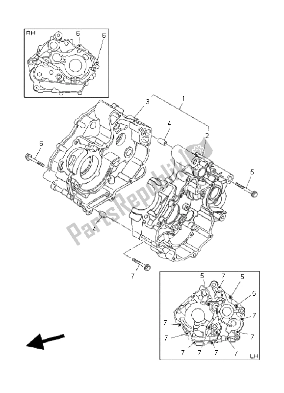 All parts for the Crankcase of the Yamaha T 135 FI Crypton X 2011