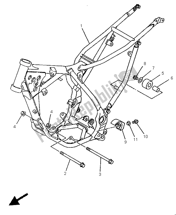 Todas las partes para Marco de Yamaha YZ 80 LC 1996